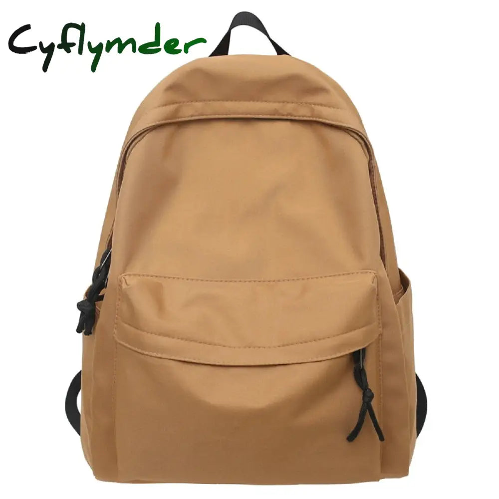 Cyflymder New Solid Color Large Backpack Young Girls Men Korean Style Kawaii School Bag Shoulder