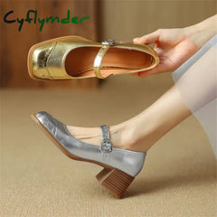 2024 Sweet Heart-Shaped Buckle Lolita Shoes Women Patent Leather Platform Mary Janes Woman Metal Decoration Chunky Heels Pumps