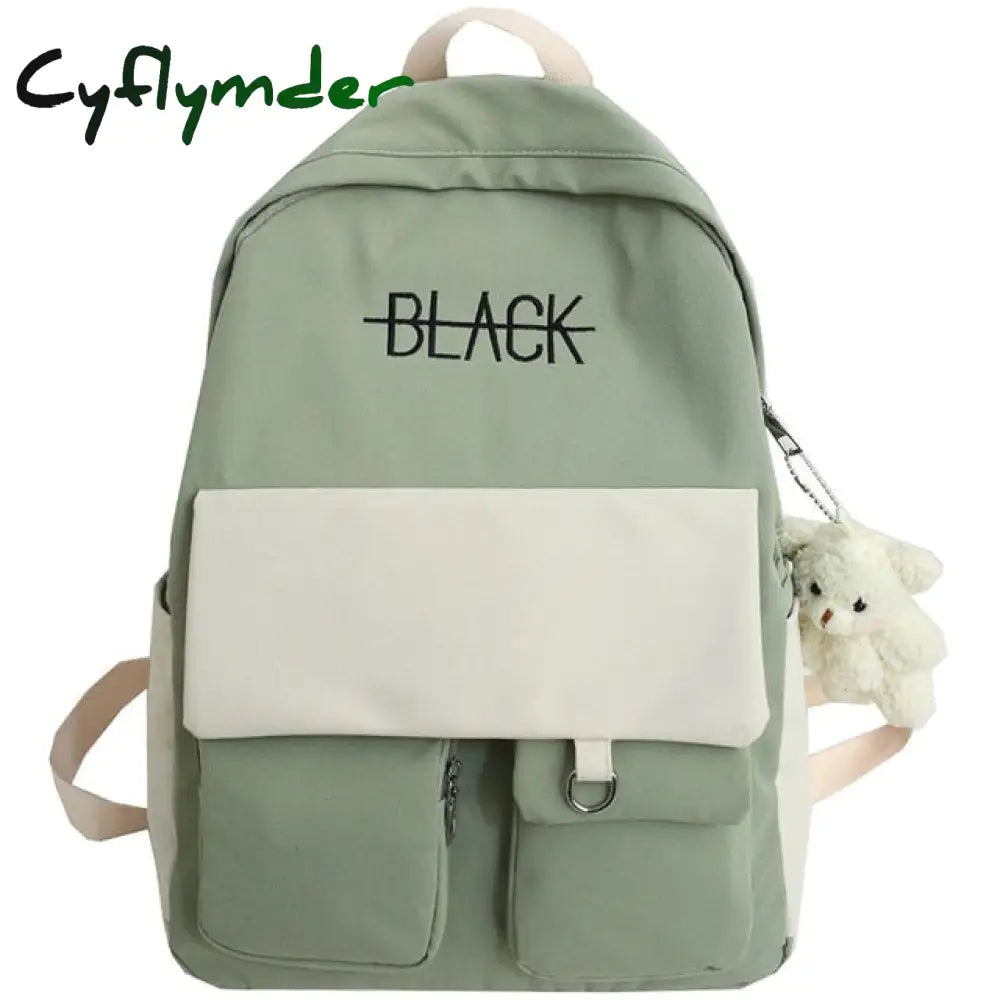 Cyflymder New Student Women Cute Backpack Harajuku Cotton Fabric Female Fashion School Bag Girl