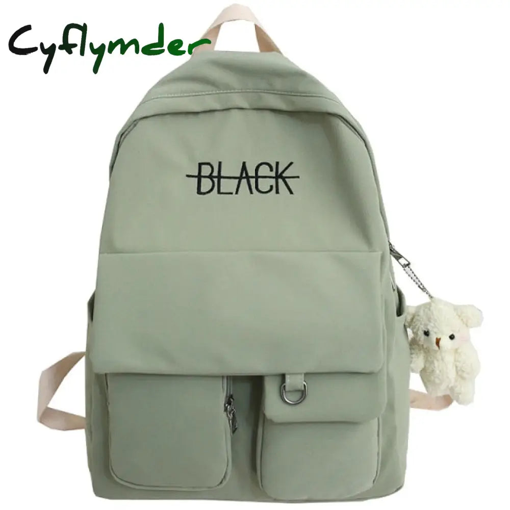 Cyflymder New Student Women Cute Backpack Harajuku Cotton Fabric Female Fashion School Bag Girl