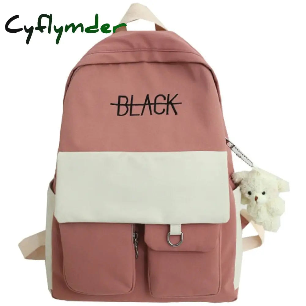 Cyflymder New Student Women Cute Backpack Harajuku Cotton Fabric Female Fashion School Bag Girl