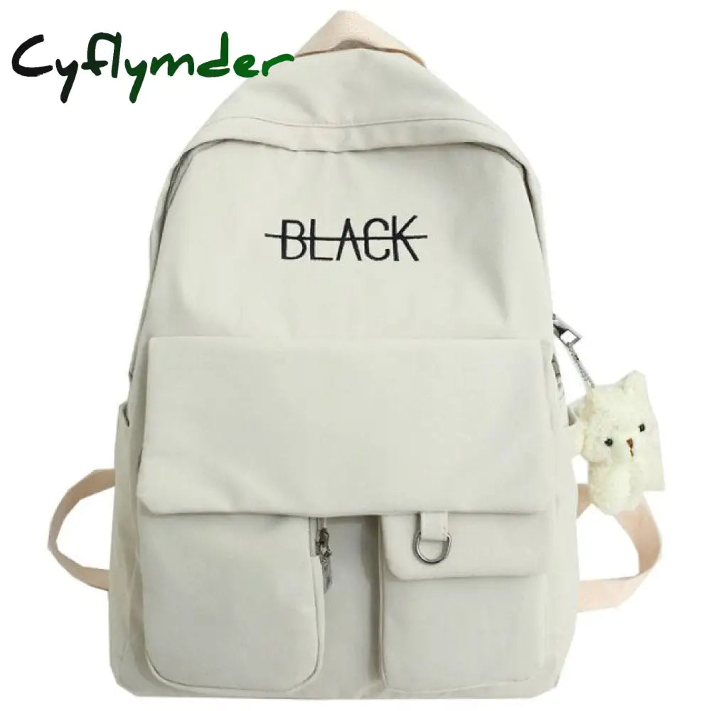 Cyflymder New Student Women Cute Backpack Harajuku Cotton Fabric Female Fashion School Bag Girl