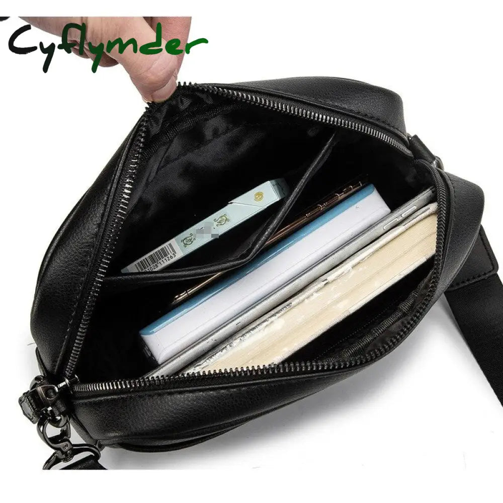 Cyflymder New Style Men’s Messanger Bag Fashion Pu Leather Mens Crossbody Shoulder Bags Man Cross