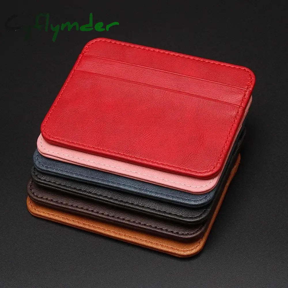 Cyflymder New Thin Pu Leather Mini Wallet Slim Bank Credit Card Holder 5 Slots Men’s Business