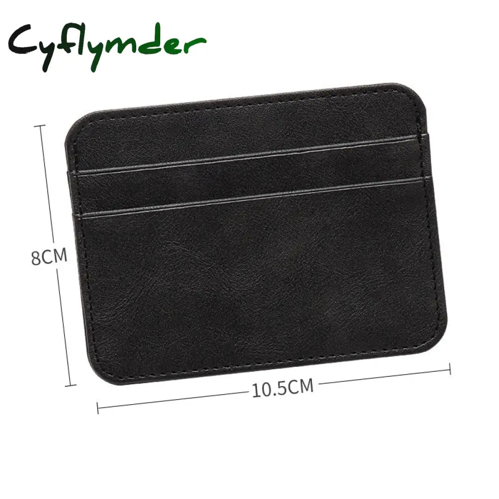 Cyflymder New Thin Pu Leather Mini Wallet Slim Bank Credit Card Holder 5 Slots Men’s Business