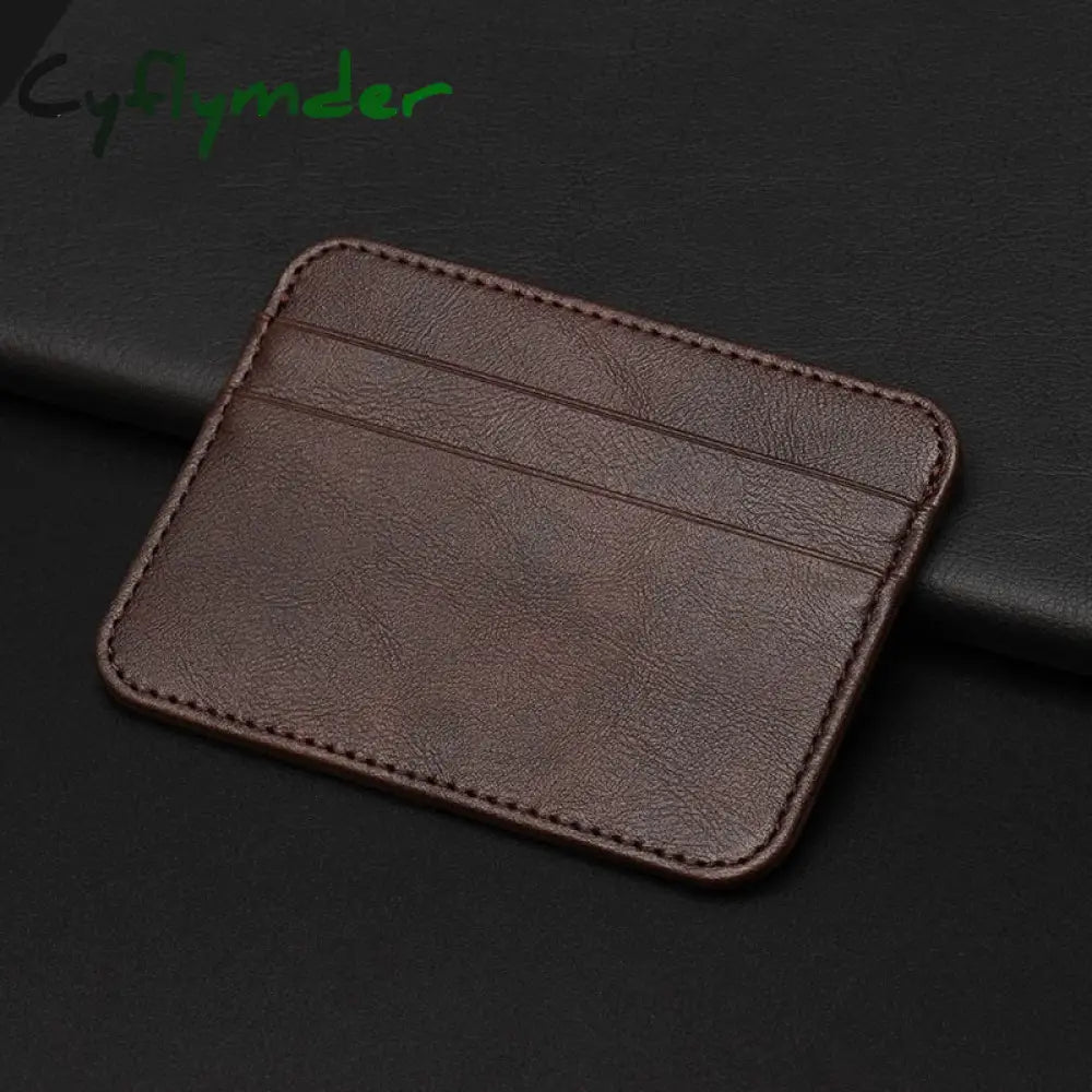 Cyflymder New Thin Pu Leather Mini Wallet Slim Bank Credit Card Holder 5 Slots Men’s Business