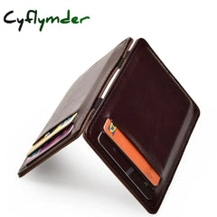 Cyflymder New Thin Vertical Men Wallet Small Pu Leather Elastic Ribbon Purse Mini Solid Id Card