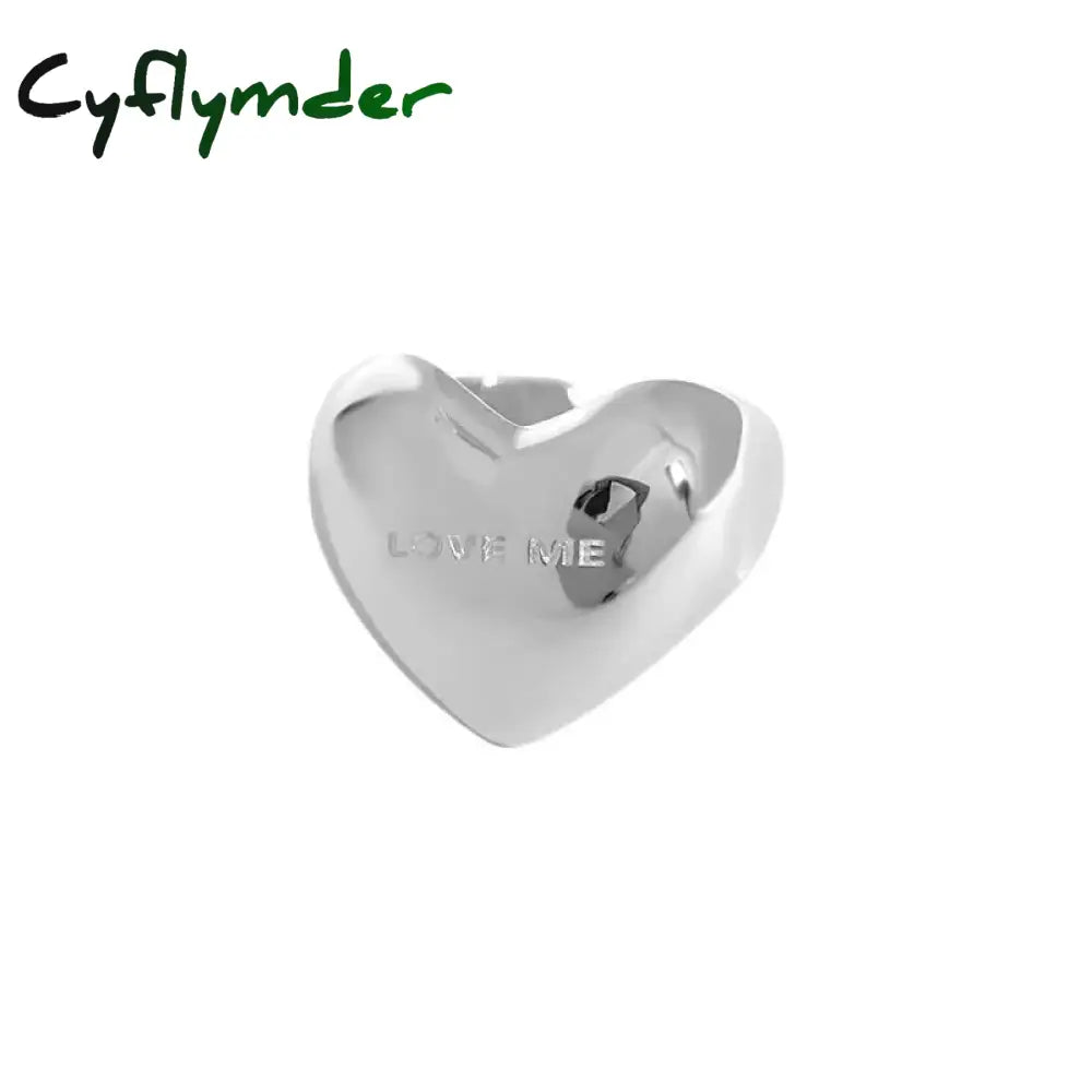 Cyflymder New Trendy Silver Color Rings Women Accessories Elegant Simple Smooth Love Heart Party