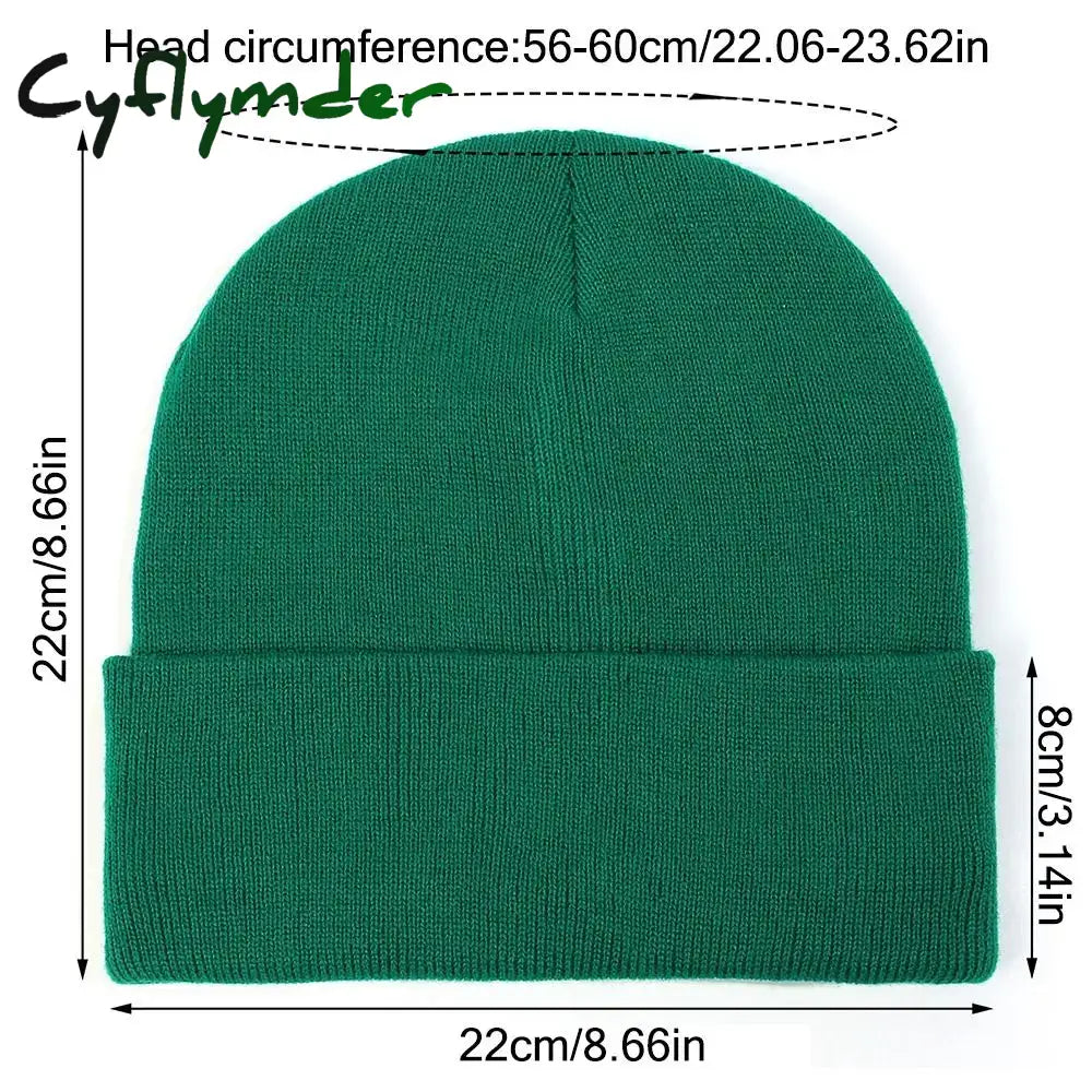 Cyflymder New Unisex Classic Casual Beanie Hat for Men Women Winter Warm Knit Cuffed Beanie Soft Thick Fleece Lined Ski