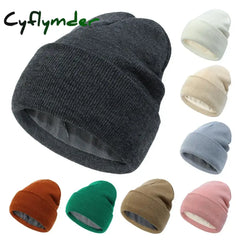 Cyflymder New Unisex Classic Casual Beanie Hat for Men Women Winter Warm Knit Cuffed Beanie Soft Thick Fleece Lined Ski