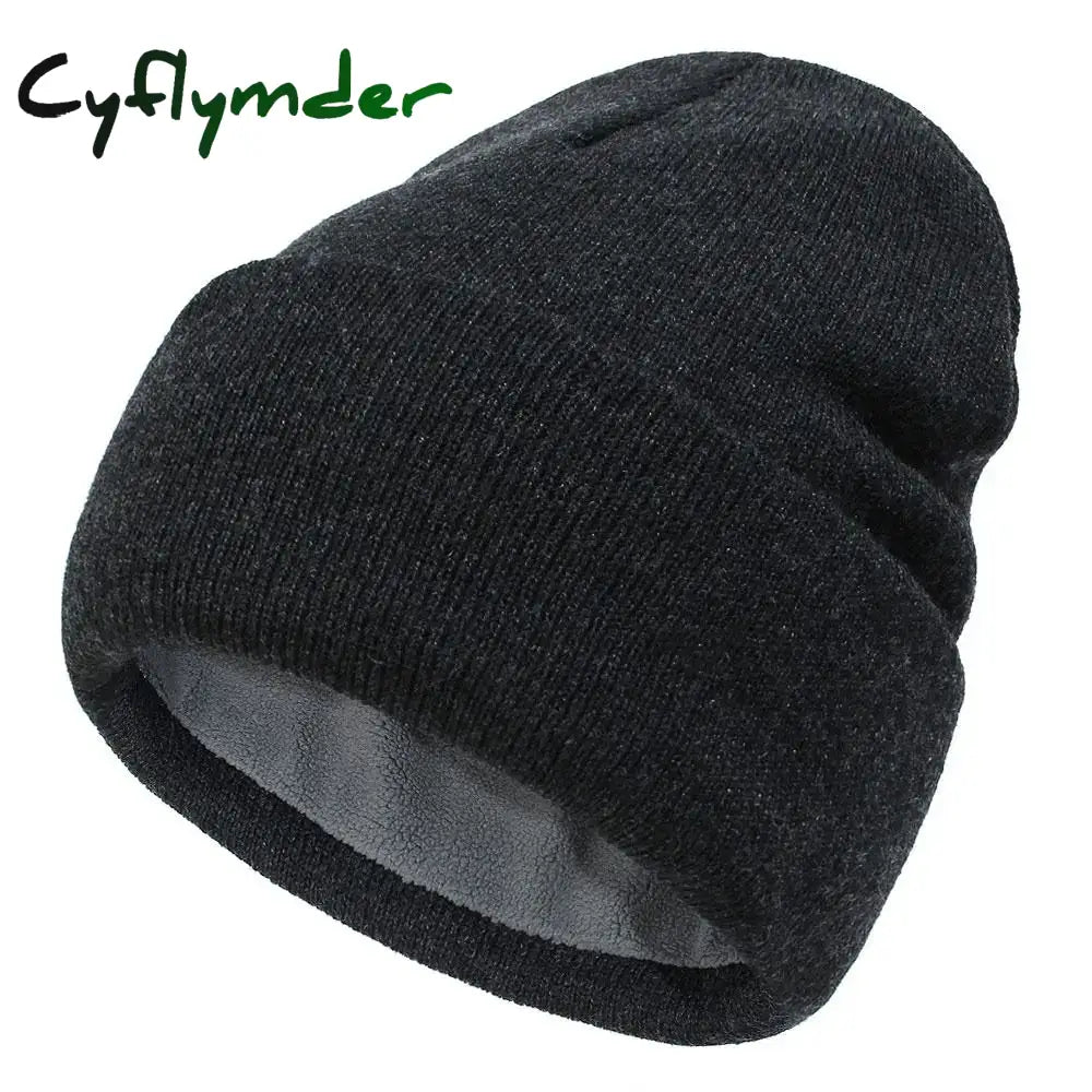 Cyflymder New Unisex Classic Casual Beanie Hat for Men Women Winter Warm Knit Cuffed Beanie Soft Thick Fleece Lined Ski