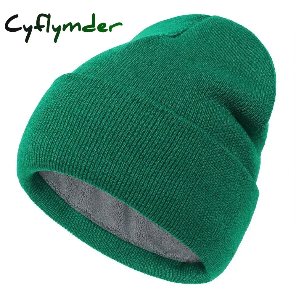 Cyflymder New Unisex Classic Casual Beanie Hat for Men Women Winter Warm Knit Cuffed Beanie Soft Thick Fleece Lined Ski