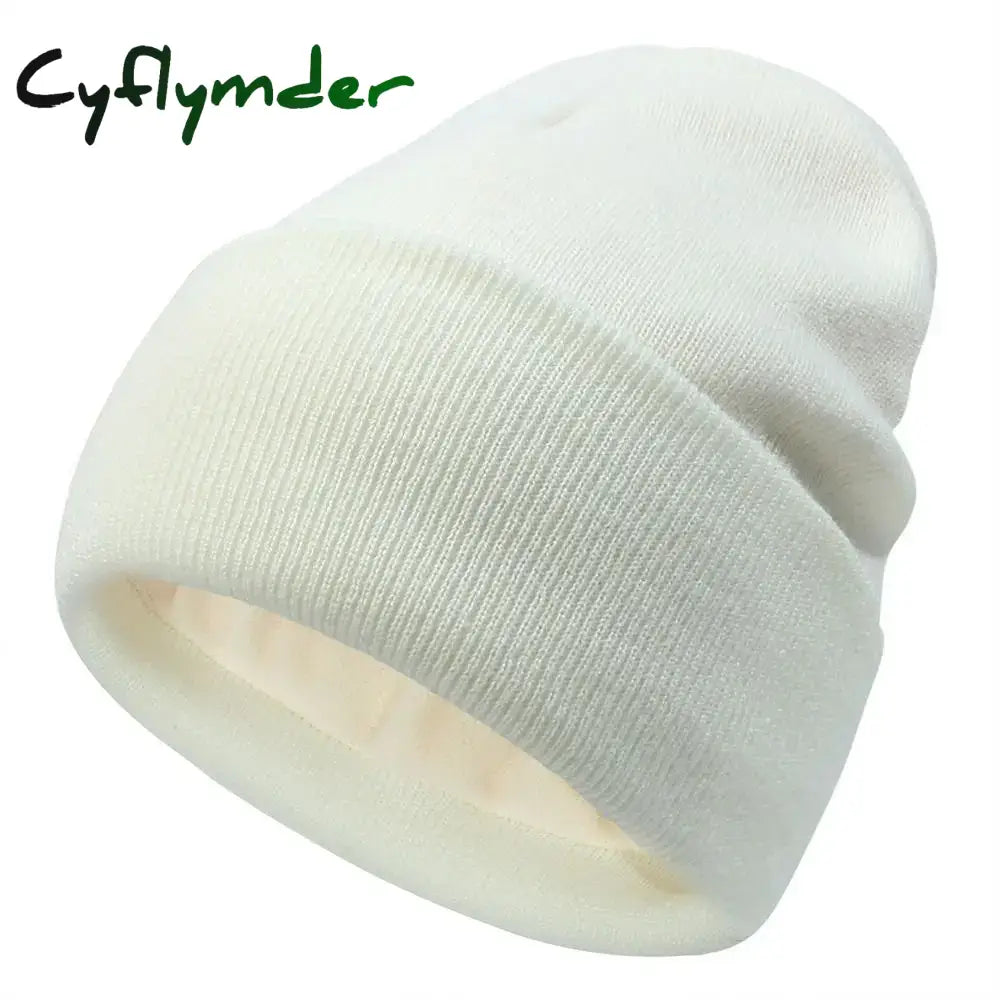 Cyflymder New Unisex Classic Casual Beanie Hat for Men Women Winter Warm Knit Cuffed Beanie Soft Thick Fleece Lined Ski