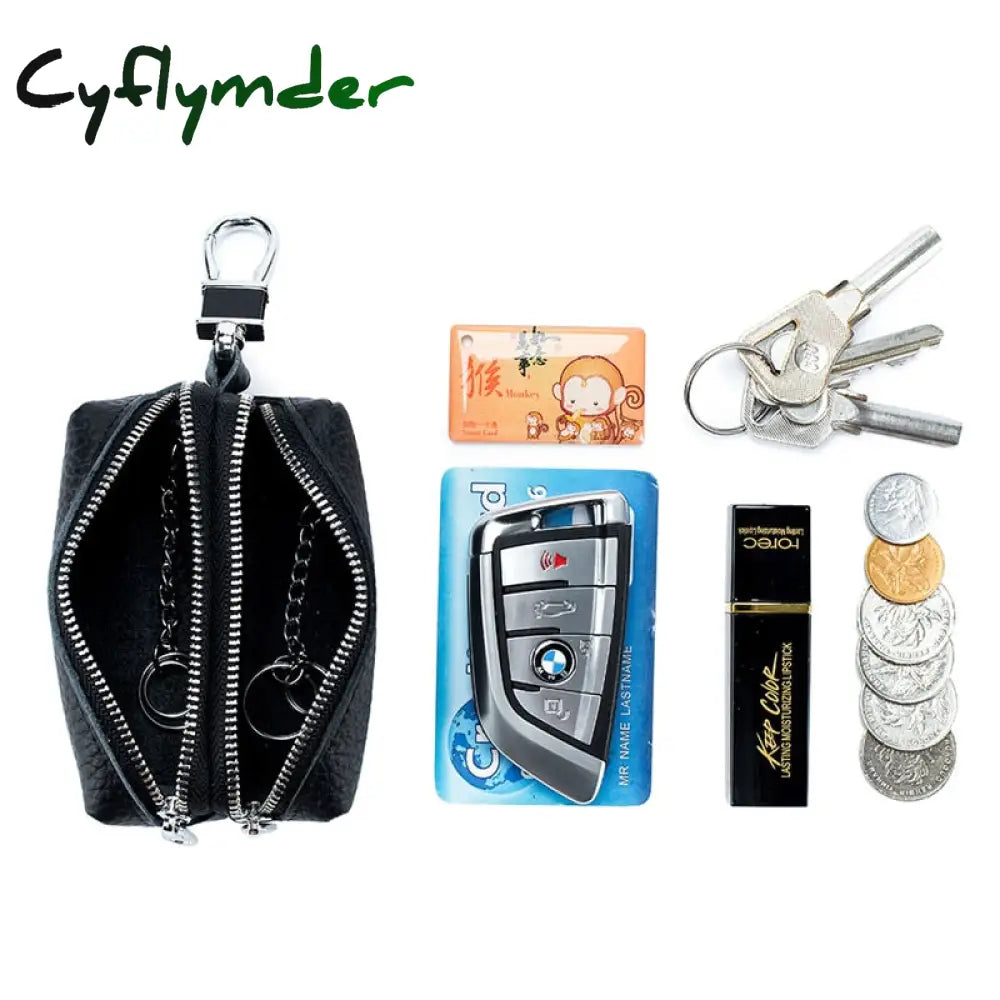 Cyflymder New Versatile Genuine Cowhide Top Layer Cattle Leather Small Items Coins Lipsticks Case