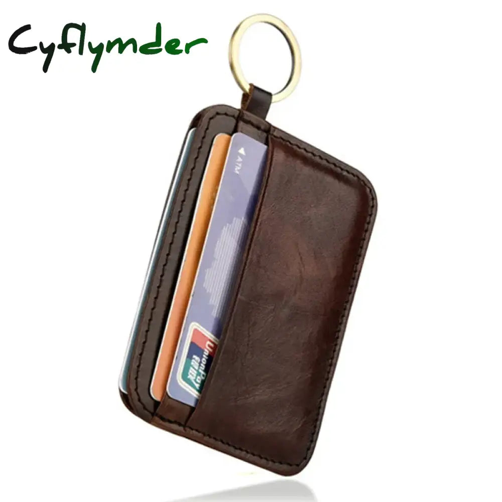 New Vintage Genuine Leather Mini Wallet Men's Credit Card Holder Slim Clutch Money Bag Small Coin Purse For Women