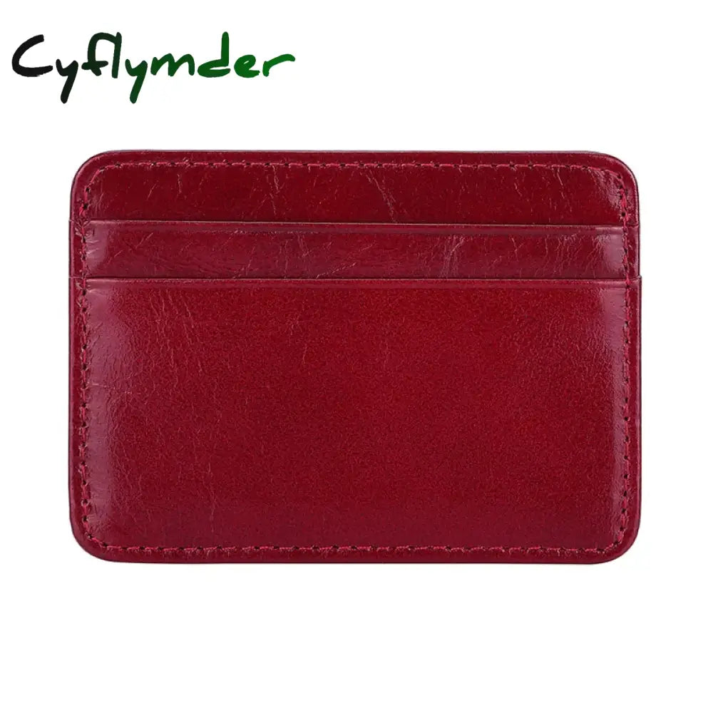 Cyflymder New Vintage Genuine Leather Mini Wallet Men’s Credit Card Holder Slim Clutch Money Bag