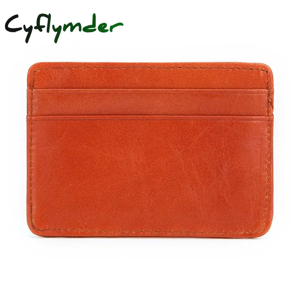 Cyflymder New Vintage Genuine Leather Mini Wallet Men’s Credit Card Holder Slim Clutch Money Bag