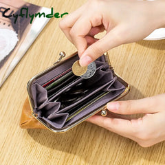 Cyflymder New Vintage Women Cowhide Wallets Female Genuine Leather Purses Portable Large Capacity