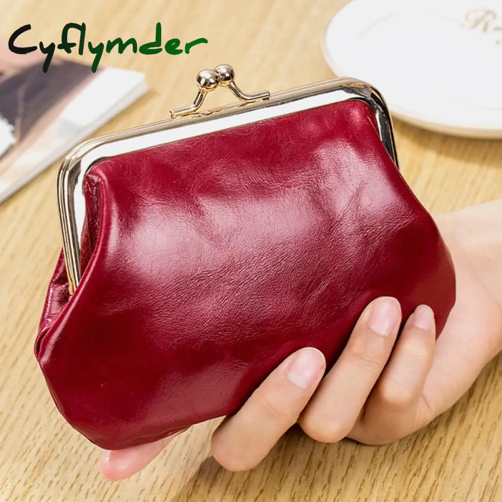 Cyflymder New Vintage Women Cowhide Wallets Female Genuine Leather Purses Portable Large Capacity