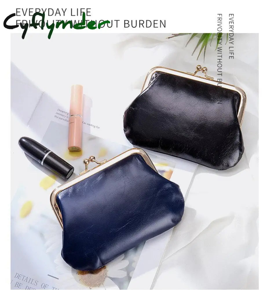 Cyflymder New Vintage Women Cowhide Wallets Female Genuine Leather Purses Portable Large Capacity