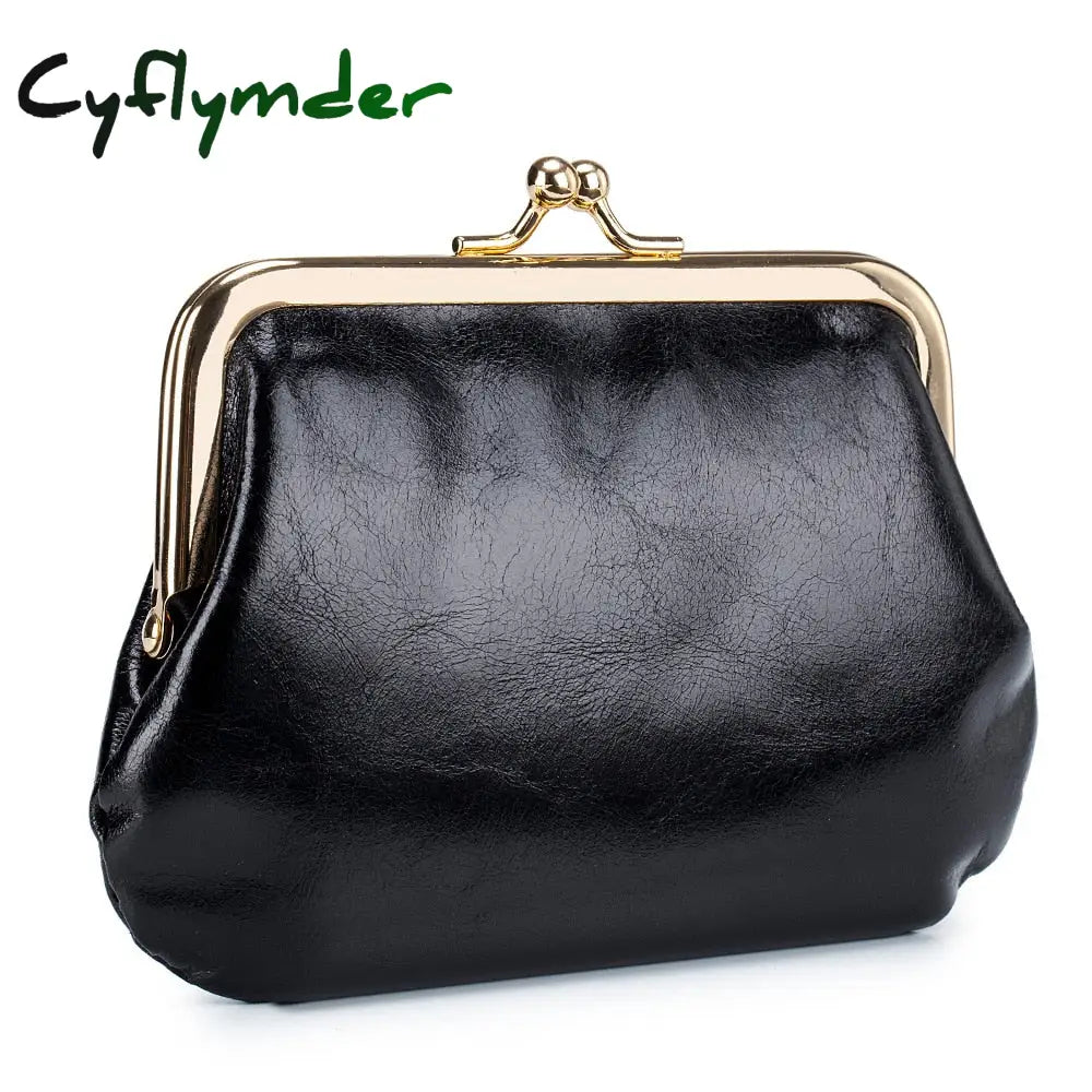 Cyflymder New Vintage Women Cowhide Wallets Female Genuine Leather Purses Portable Large Capacity