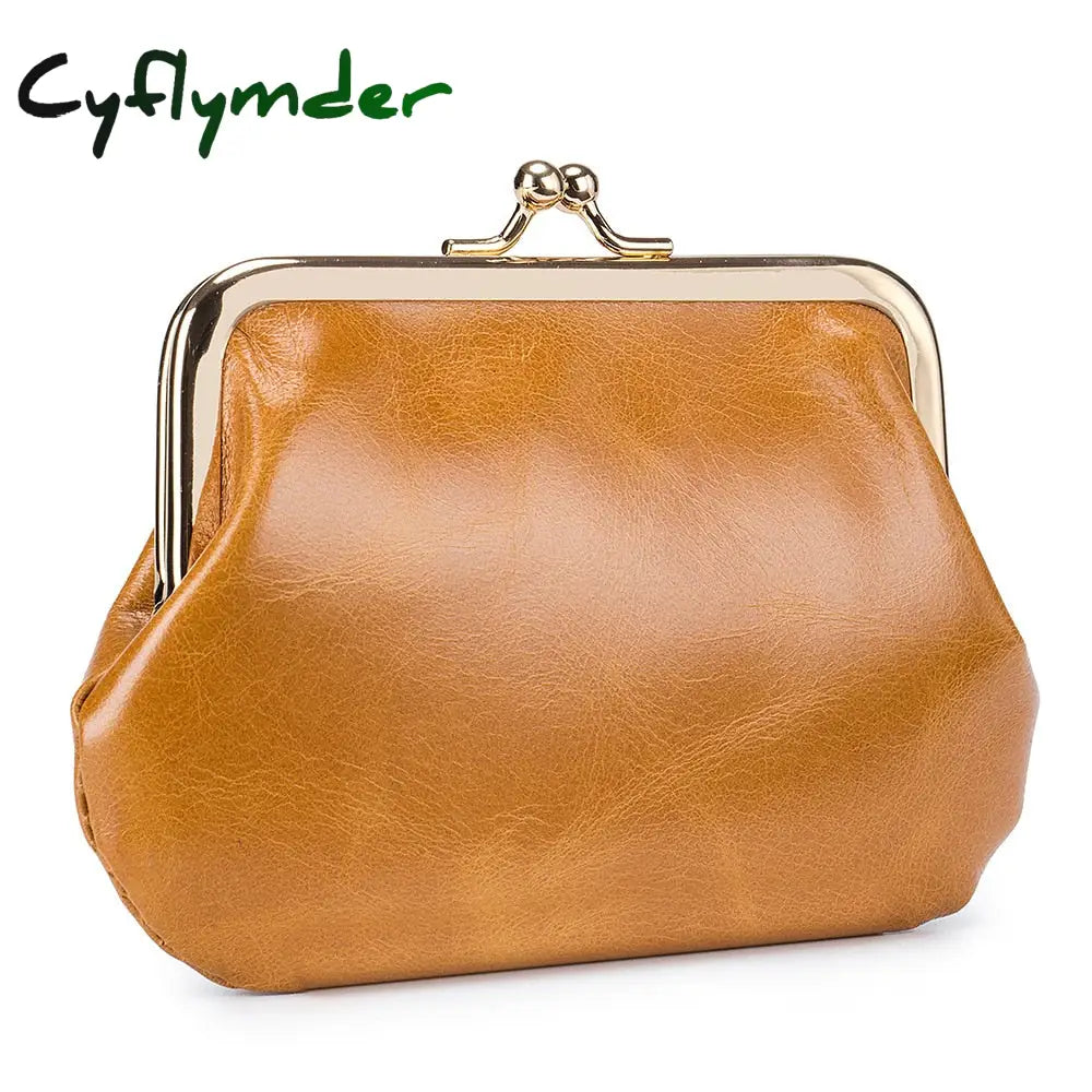 Cyflymder New Vintage Women Cowhide Wallets Female Genuine Leather Purses Portable Large Capacity