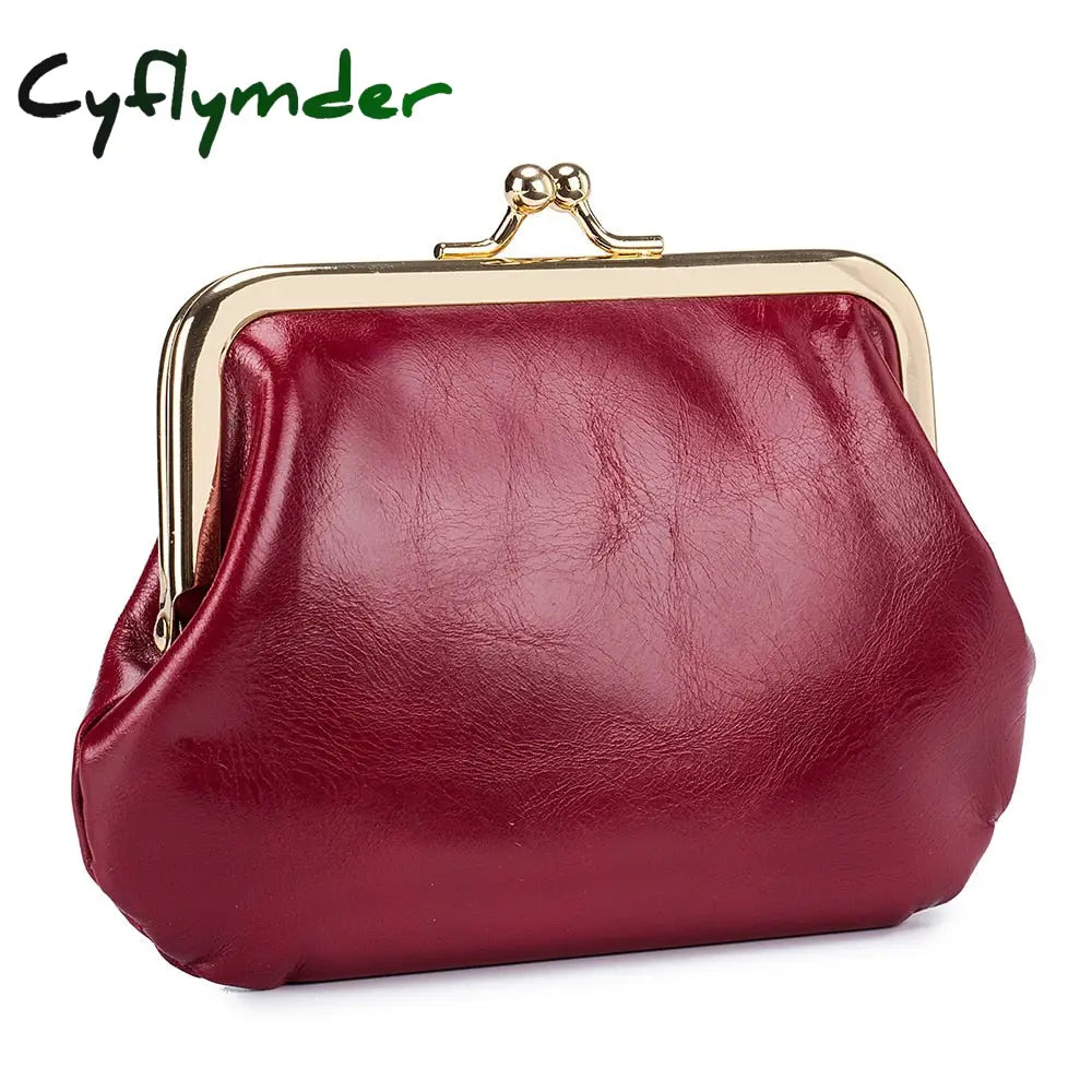 Cyflymder New Vintage Women Cowhide Wallets Female Genuine Leather Purses Portable Large Capacity