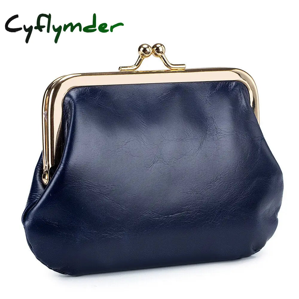 Cyflymder New Vintage Women Cowhide Wallets Female Genuine Leather Purses Portable Large Capacity