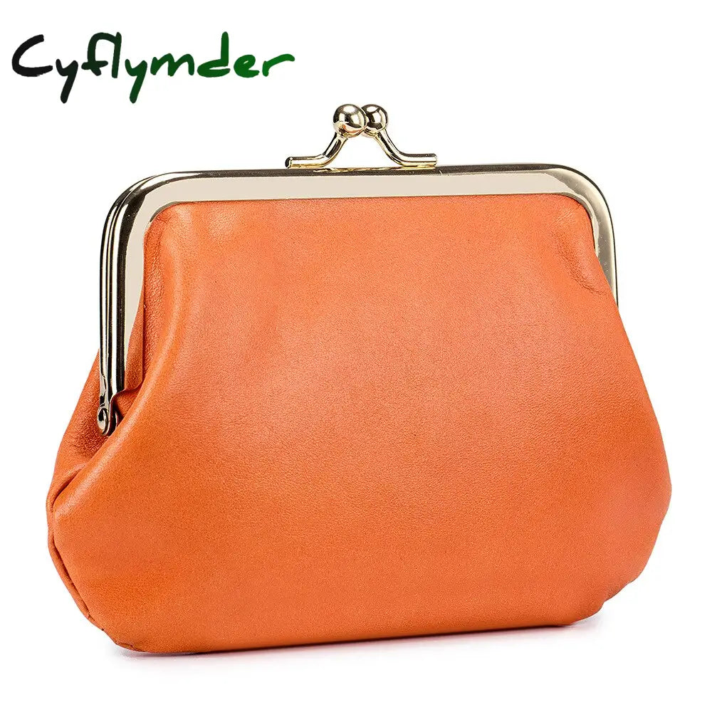 Cyflymder New Vintage Women Cowhide Wallets Female Genuine Leather Purses Portable Large Capacity