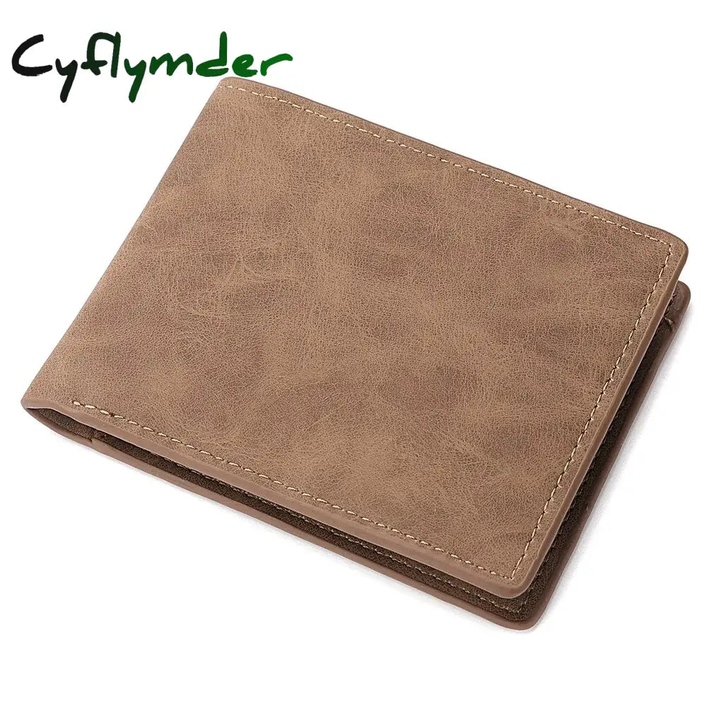 Cyflymder New Wallet Men Short Dollar Clip Zipper Simple Soft Leather Lightweight