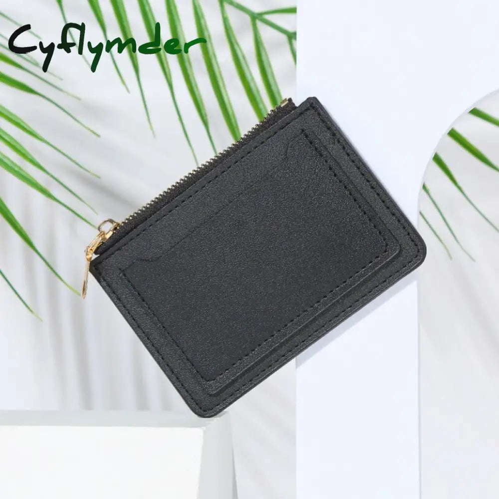 Cyflymder New Wallet Women’s Short Pu Leather Zipper Fashion Simple Casual Design Multi-Card