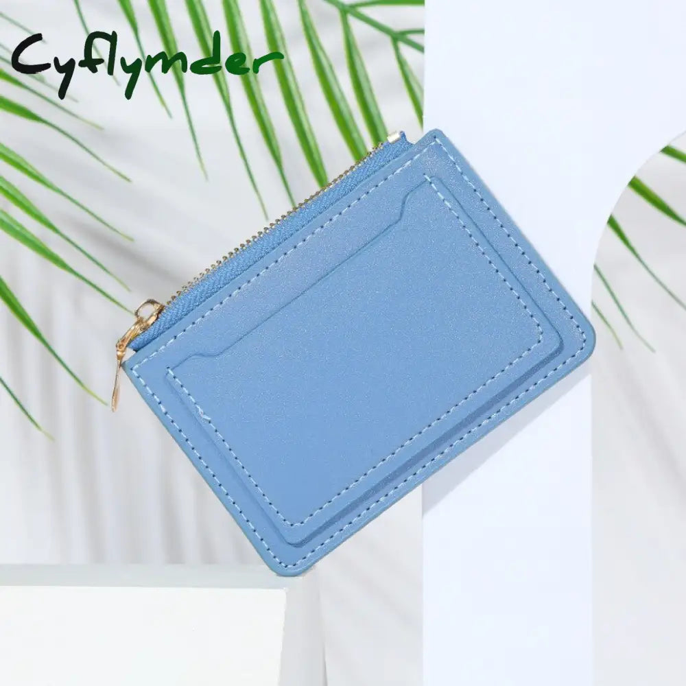 Cyflymder New Wallet Women’s Short Pu Leather Zipper Fashion Simple Casual Design Multi-Card