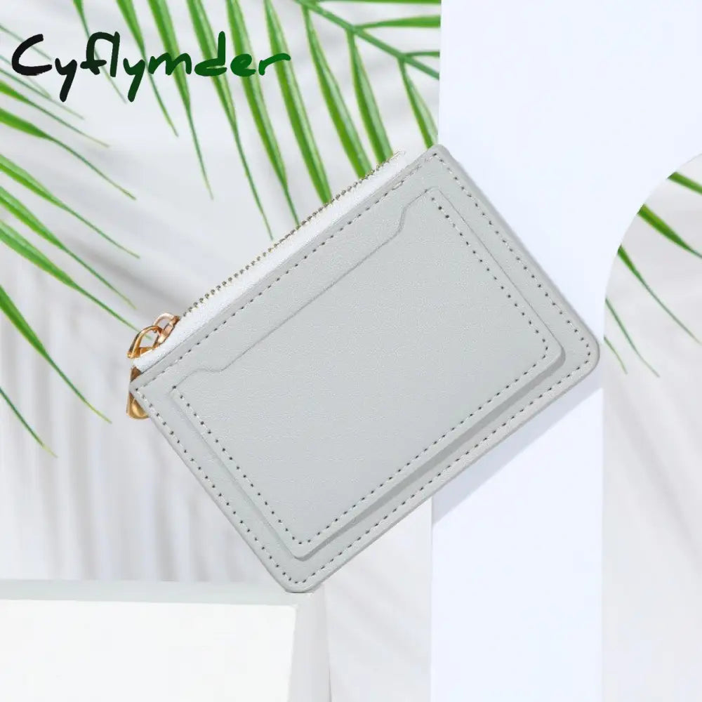 Cyflymder New Wallet Women’s Short Pu Leather Zipper Fashion Simple Casual Design Multi-Card