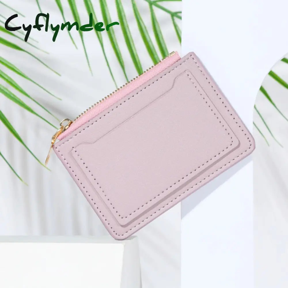 Cyflymder New Wallet Women’s Short Pu Leather Zipper Fashion Simple Casual Design Multi-Card