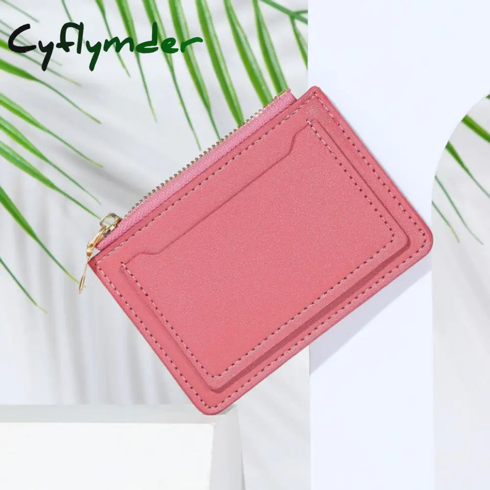 Cyflymder New Wallet Women’s Short Pu Leather Zipper Fashion Simple Casual Design Multi-Card