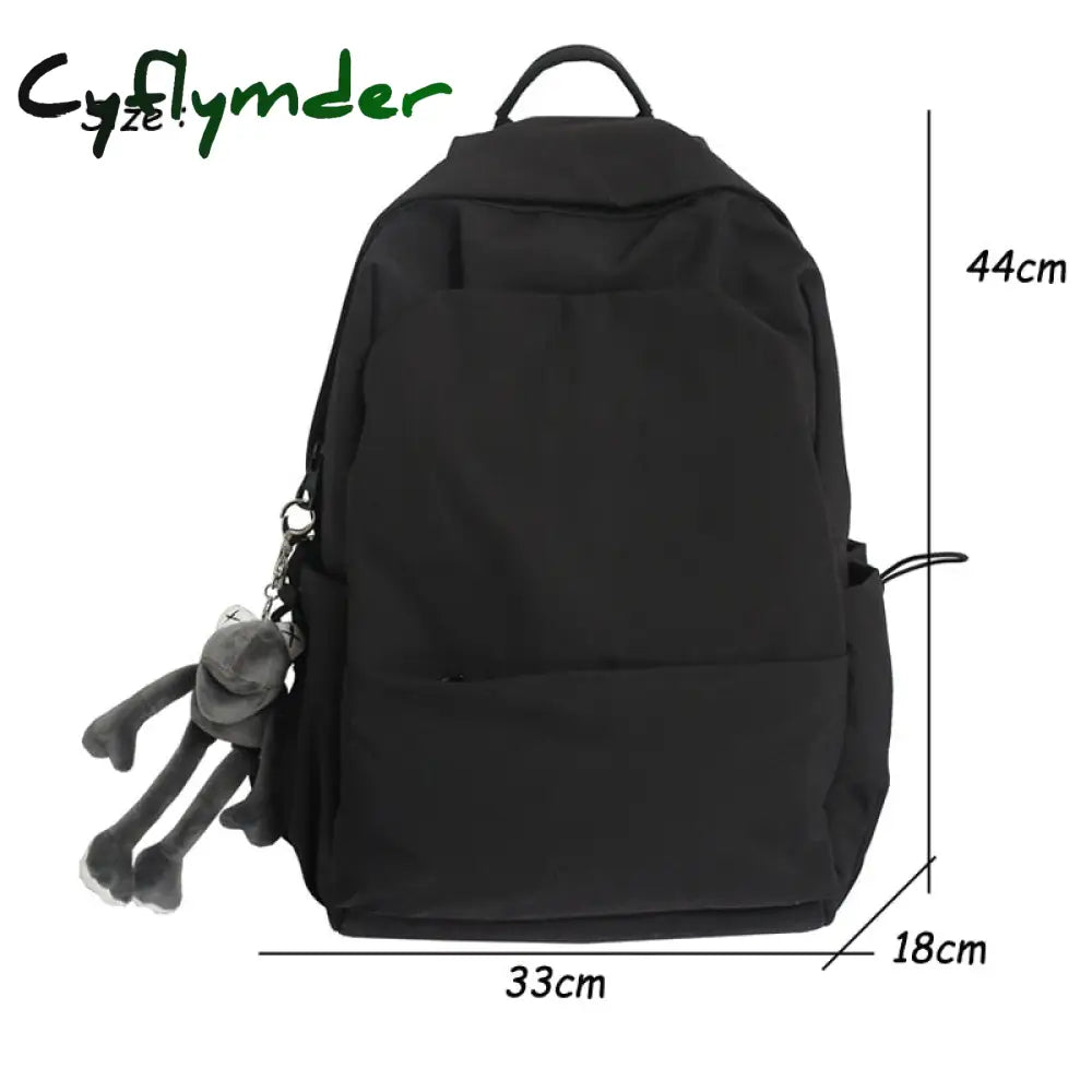 Cyflymder New Waterproof Nylon Women Backpack Solid Color School For Teenager Girls Boys Female