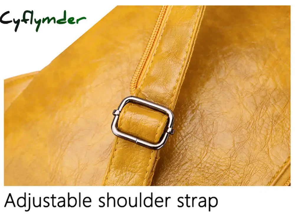 Cyflymder New Women Backpack High Quality Oil Wax Leather Chest Bag Fashion Travel Daily Backbag