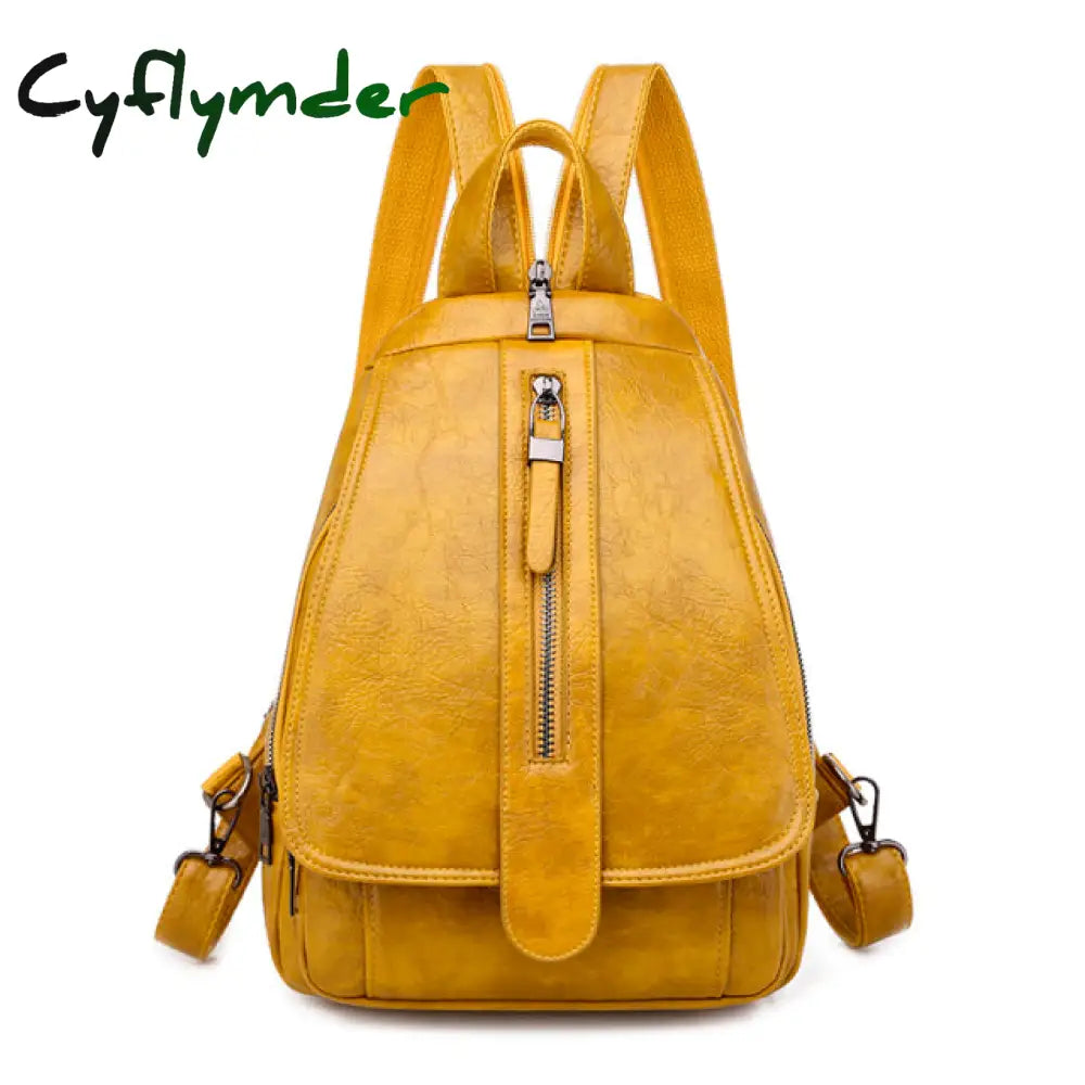 Cyflymder New Women Backpack High Quality Oil Wax Leather Chest Bag Fashion Travel Daily Backbag