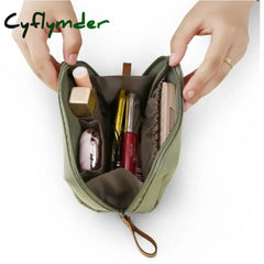 Cyflymder New Women Cosmetic Bag Solid Color Korean Style Makeup Pouch Toiletry Waterproof