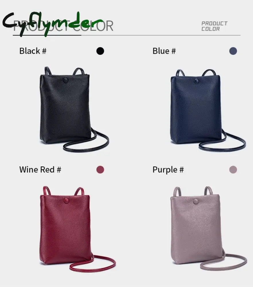 Cyflymder New Women Genuine Leather Handbags Female Large Capacity Shoulder Bags Phone Pocket Card