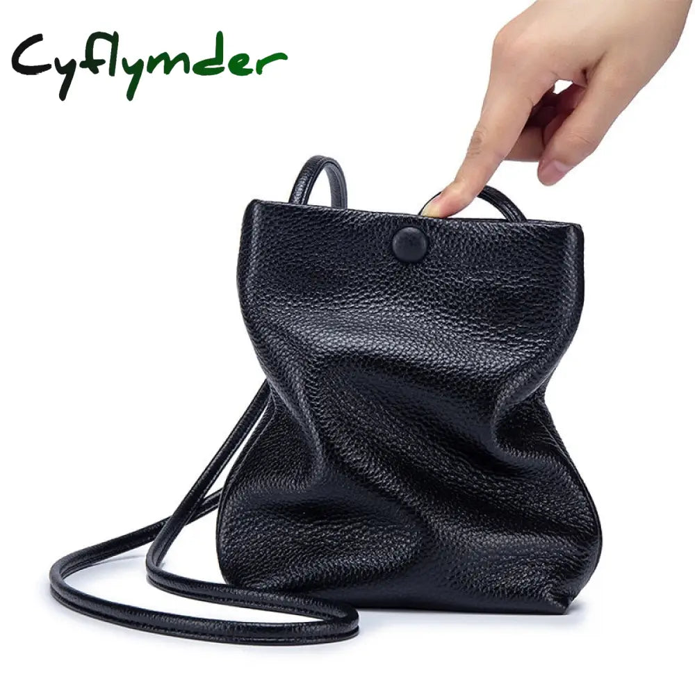 Cyflymder New Women Genuine Leather Handbags Female Large Capacity Shoulder Bags Phone Pocket Card