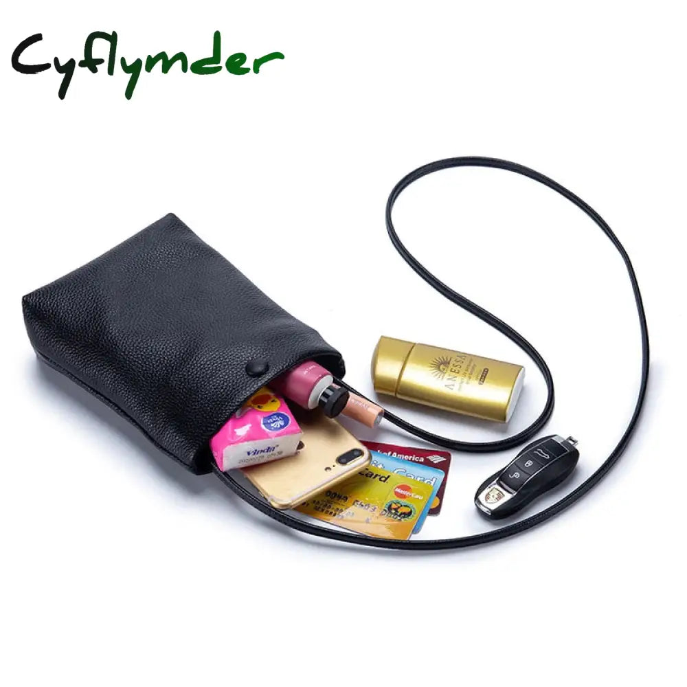 Cyflymder New Women Genuine Leather Handbags Female Large Capacity Shoulder Bags Phone Pocket Card