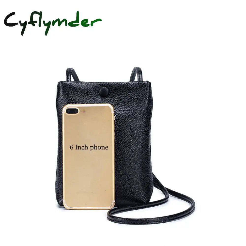 Cyflymder New Women Genuine Leather Handbags Female Large Capacity Shoulder Bags Phone Pocket Card