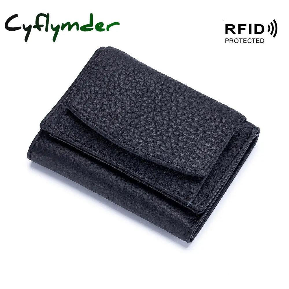 Cyflymder New Women Genuine Leather Purses Female Cowhide Wallets Lady Small Coin Pocket Rfid Card