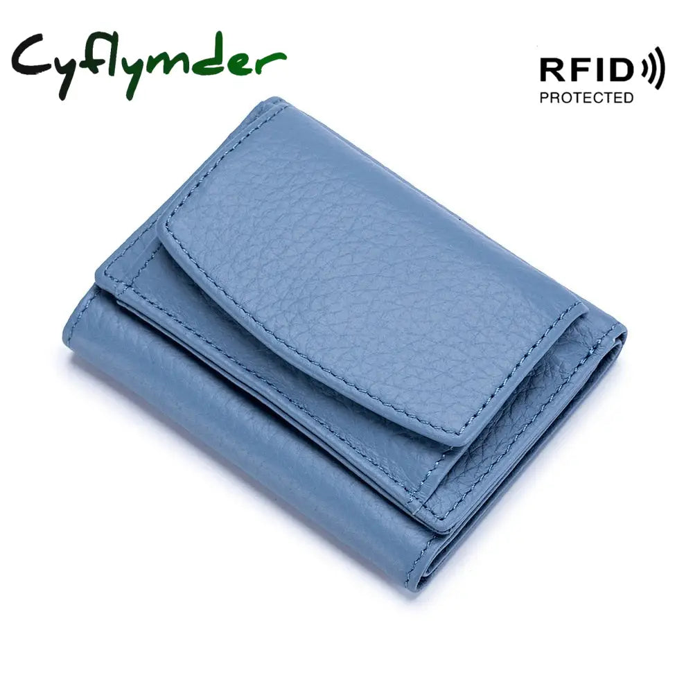 Cyflymder New Women Genuine Leather Purses Female Cowhide Wallets Lady Small Coin Pocket Rfid Card