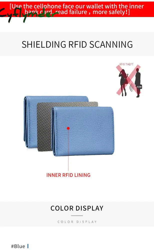 Cyflymder New Women Genuine Leather Purses Female Cowhide Wallets Lady Small Coin Pocket Rfid Card