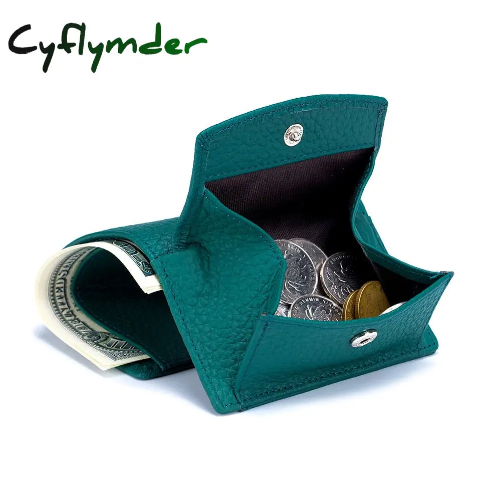 Cyflymder New Women Genuine Leather Purses Female Cowhide Wallets Lady Small Coin Pocket Rfid Card