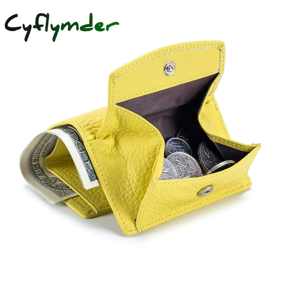 Cyflymder New Women Genuine Leather Purses Female Cowhide Wallets Lady Small Coin Pocket Rfid Card