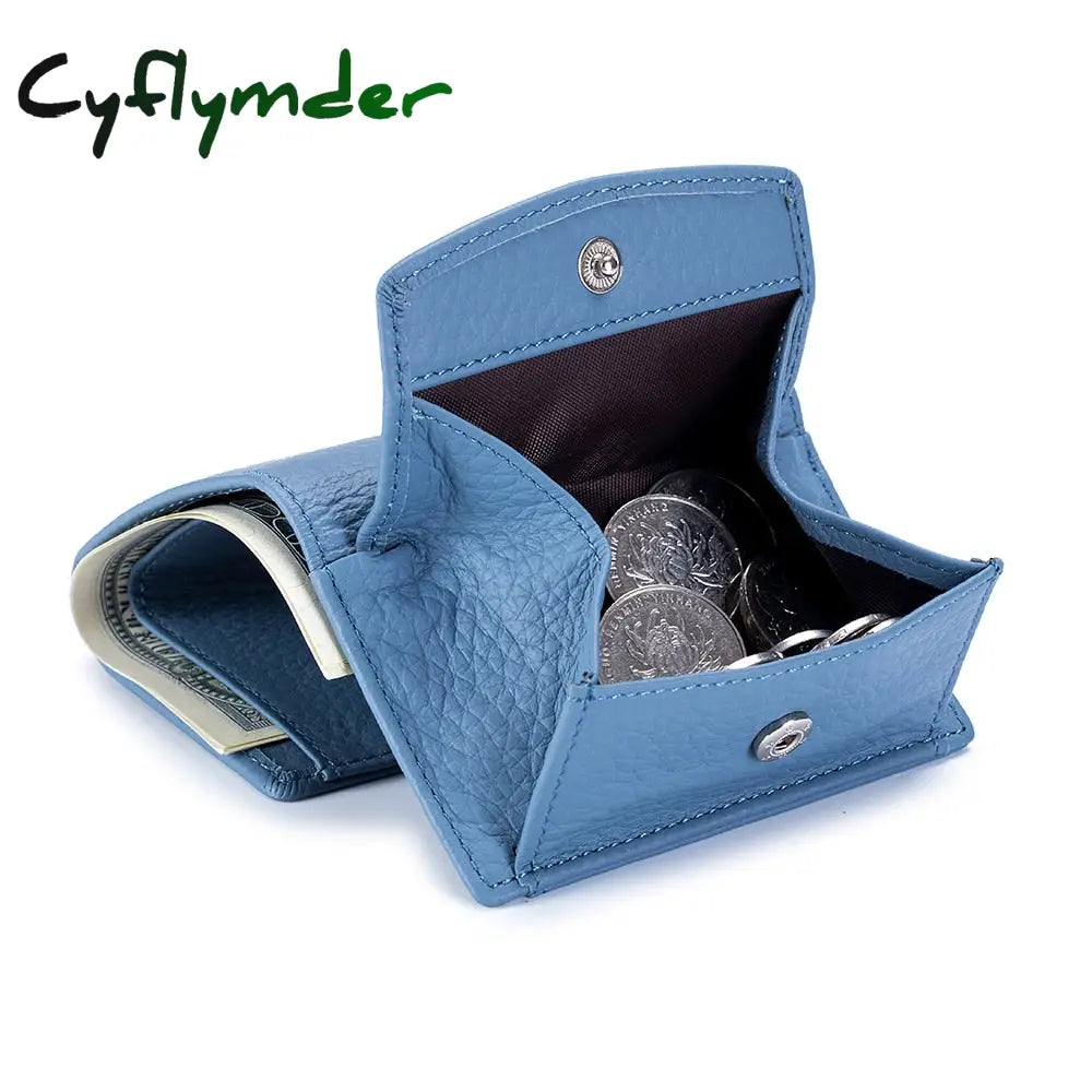 Cyflymder New Women Genuine Leather Purses Female Cowhide Wallets Lady Small Coin Pocket Rfid Card