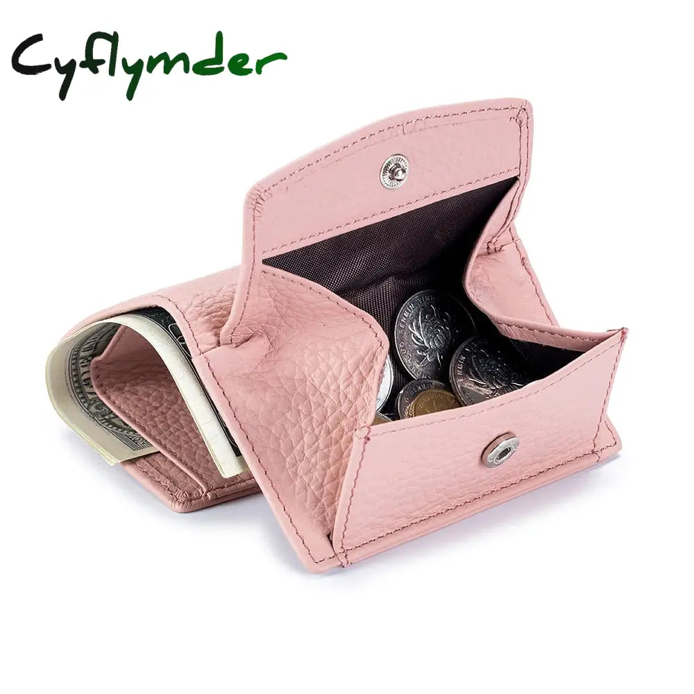 Cyflymder New Women Genuine Leather Purses Female Cowhide Wallets Lady Small Coin Pocket Rfid Card